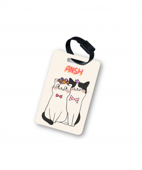 Personalised Cat Couple Luggage Tag