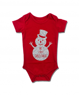 My First Christmas Snowman Romper