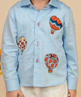 Hot Air Balloon Embroidered Shirt