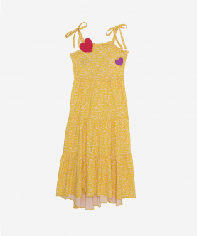 Happy Place Maxi Dress Sunshine Yellow With Tiny Flowers