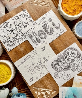 Rangrez - Holi Art Kit| Seed Paper Art Postcards | Gift Set