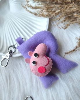 Initial With Character Keychain-Peppa Pig