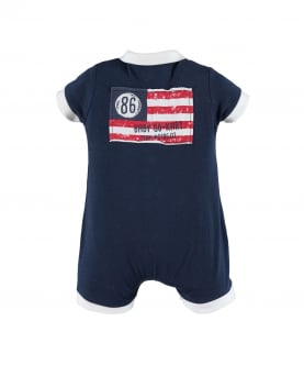 Ido Romper with Striped Kangaroo Pocket For Baby Boys