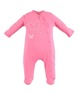 Ido Cotton Sleepsuit with Butterflies and Bows For Baby Girls