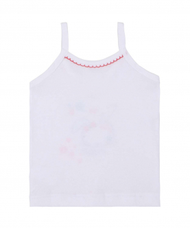  Girls Vest Dori Neck Sleeveless Solid White Pack Of 6