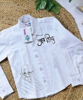 Handpainted Jai Hind Gandhi Shirt