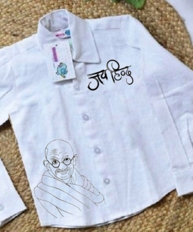Handpainted Jai Hind Gandhi Shirt