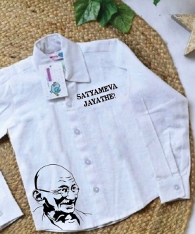Handpainted Satyameva Jayate Gandhi Shirt