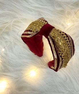 Indian Maroon velvet headband