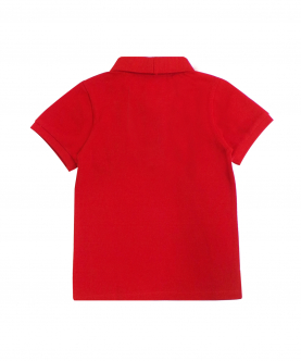 Red Polo T-Shirt With Mickey Mouse Motif