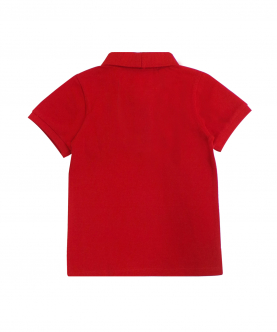 Red Polo T-Shirt With Batman Motif