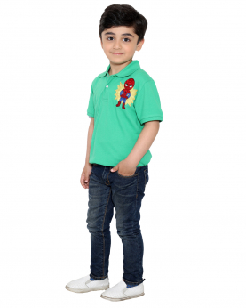 Boy Polo T-Shirt With Spiderman Motif