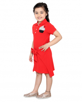 Front Tie Up Style Dress With Cherry Muffin
