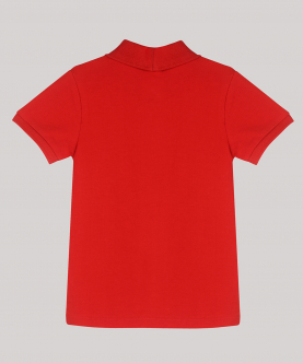 Boy Polo T-Shirt With Hand-Embellished Goofy Motif  