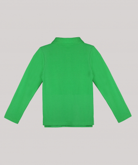 Embrelled Green Full Sleeves Polo T-Shirt With Simbha Motif