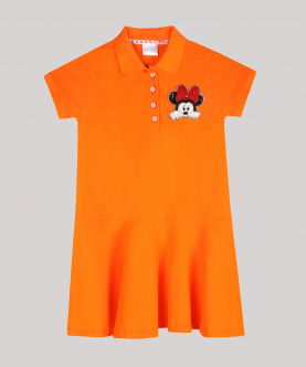 Girls Polo Dress With Minnie  Mouse Motif