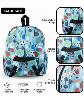 Sports Print School Backpack 3 To 7 Years