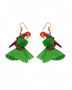 Green Cloth Parrot Hangings