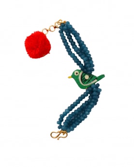 Navy Blue Bead Bird Bracelet
