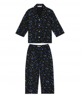 Glow in the Dark Space Print Long Sleeve Kids Night Suit