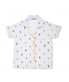 Colorful Popsicle Print Short Sleeve Kids Night Suit