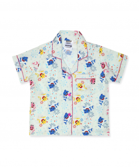Stars and Sharks Forever Print Short Sleeve Kids Night Suit