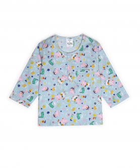 Peppa and George Print Round Neck Long Sleeve Kids Night Suit