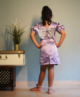 Lavender Imported Dress With Handwork Embroidery