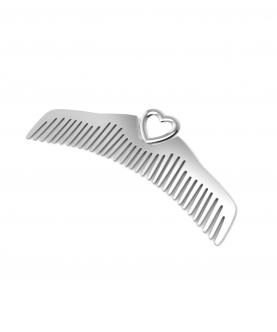 Sterling Silver Comb For Baby, Kids &Mom-Heart (28 gm)