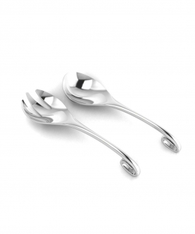 Sterling Silver Baby Spoon & Fork Set-Curved Loop (20 gm)