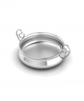 Sterling Silver Bowl For Baby And Child-Curved Feeding Porringer (95 gm)