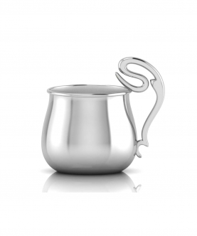 Sterling Silver Baby Cup With A Curved Handle (65 gm)
