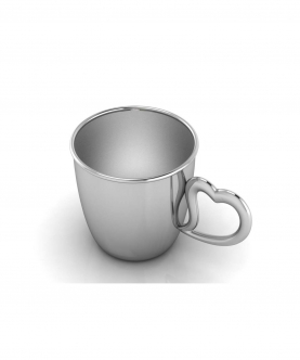 Sterling Silver Baby Cup With Heart Handle (45 gm)