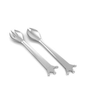 Sterling Silver Baby Spoon & Fork Set-Majestic Crown (40 gm)
