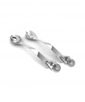 Sterling Silver Baby Spoon & Fork Set-Shapes Charms (35 gm)