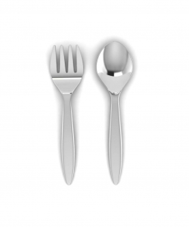 Sterling Silver Baby Spoon & Fork Set-Classic Plain (35 gm)