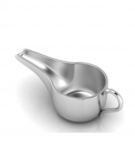 Sterling Silver Baby Feeder-Round Medicine Porringer With A Plain Handle (22 gm)