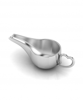 Sterling Silver Baby Feeder-Round Medicine Porringer With A Heart Handle (22 gm)