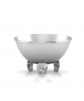 Sterling Silver Bowl For Baby And Child-Elephant Supports (75 gm)