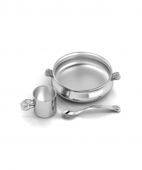 Sterling Silver Dinner Set For Baby And Child-Elephant Feeding Set (185 gm)