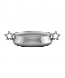Silver Plated Bowl For Baby & Child-Star Handle Feeding Porringer