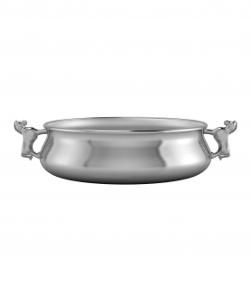 Silver Plated Bowl For Baby & Child-Horse Handle Feeding Porringer