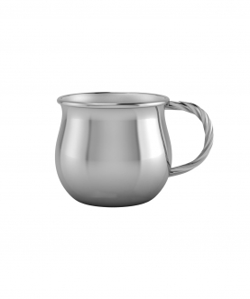 Silver Plated Baby Cup-Bulge With A Twisted Handle