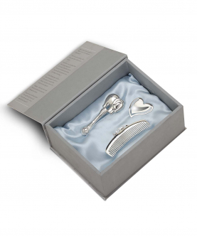 Sterling Silver Gift Set For Baby-Hamper With Rattle, Comb & Bookmark (65 gm)