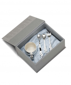 Sterling Silver Gift Set For Baby And Child-Hamper With Cup And Spoons Set (130 gm)