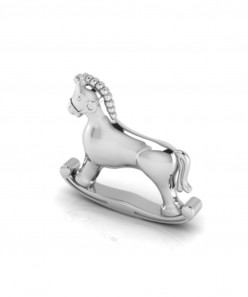 Silver Plated Gift Set For Baby-Hamper With Horse Rattle And Spoon