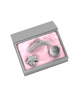 Silver Plated Gift Set For Baby-Hamper With Two Star Boxes And Star Comb