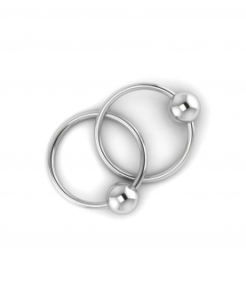Sterling Silver Two Ring Baby Teether Rattle (25 gm)