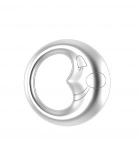 Sterling Silver Moon Baby Rattle (38 gm)