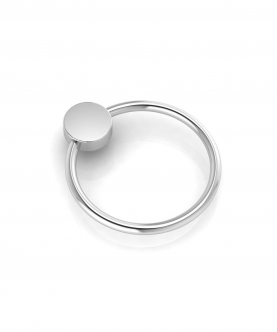 Sterling Silver Flat Ring Teether Baby Rattle (13 gm)